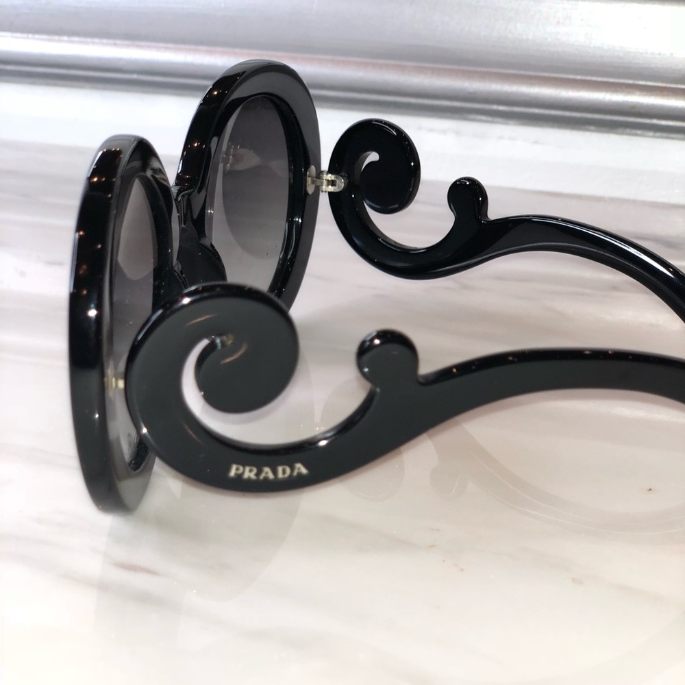 Authentic Prada 'baroque' 55mm round sunglasses